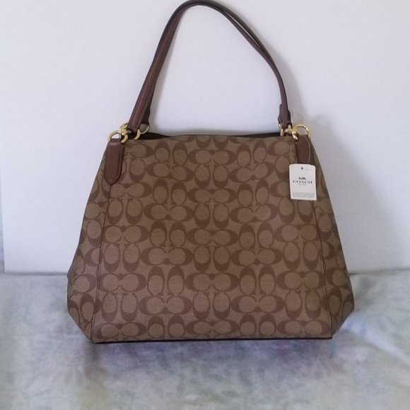Coach Bags Coach Hallie Shoulder Bag In Signature Canvas F8298 Poshmark